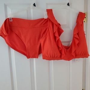 Time And Tru Orange Bathing Suit Swimsuit/Bikini